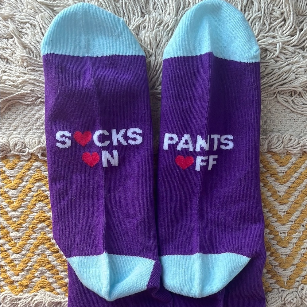 Purple and Light Blue Socks